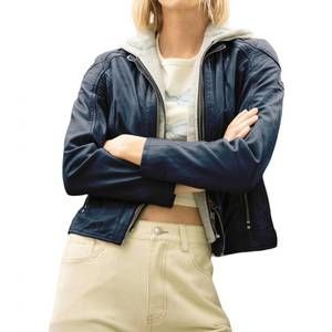 NEW MAURITIUS allice leather jacket in blue